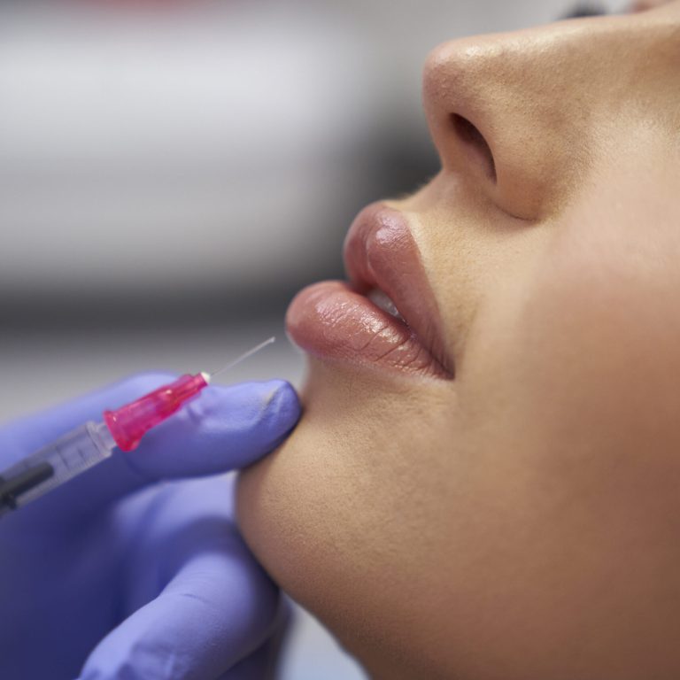 Woman having beauty procedure in beauty salon